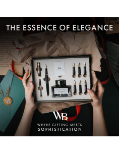 Conjunto de Pluma Caligráfica Wordsworth & Black - Negro Oro 2