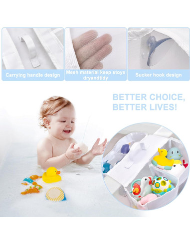 Organizador de Juguetes de Baño Cerpourt con 4 Compartimentos