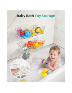 Organizador de Juguetes de Baño Ginnerella 2 Paquetes Transparente 2