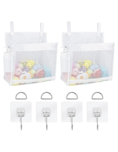 Organizador de Juguetes de Baño Adorila - 2 Piezas Malla Blanco