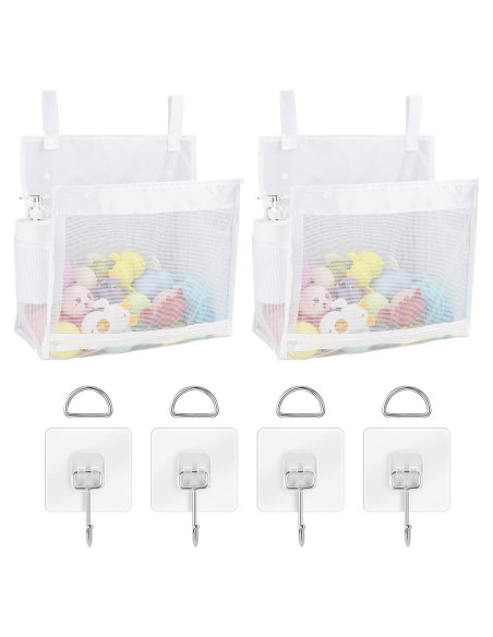Organizador de Juguetes de Baño Adorila - 2 Piezas Malla Blanco Organizador de Juguetes de Baño Adorila - 2 Piezas Malla Blanco
