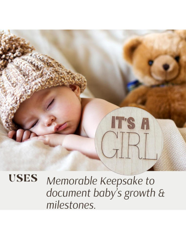 Conjunto de Discos de Hito Mensuales de Madera - Océano