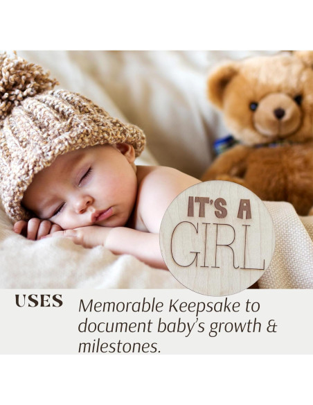 Conjunto de Discos de Hito Mensuales de Madera - Océano