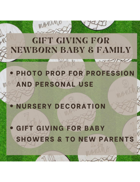 Conjunto de Discos de Hito Mensuales de Madera - Océano