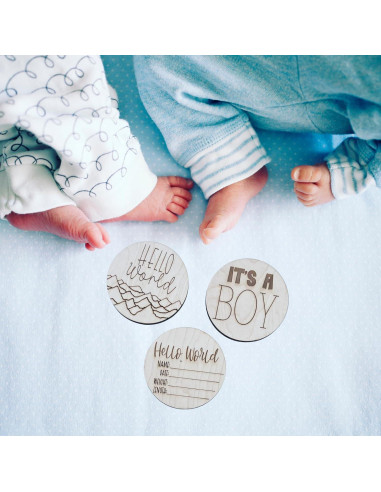 Conjunto de Discos de Hito Mensuales de Madera - Océano