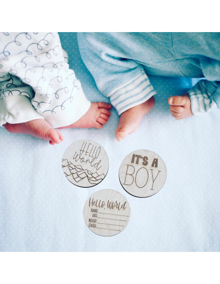 Conjunto de Discos de Hito Mensuales de Madera - Océano