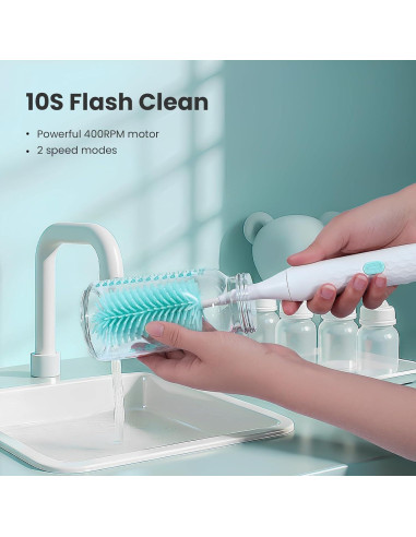 Limpiador de Botellas Eléctrico Tohecu con Cepillo y Dispensador