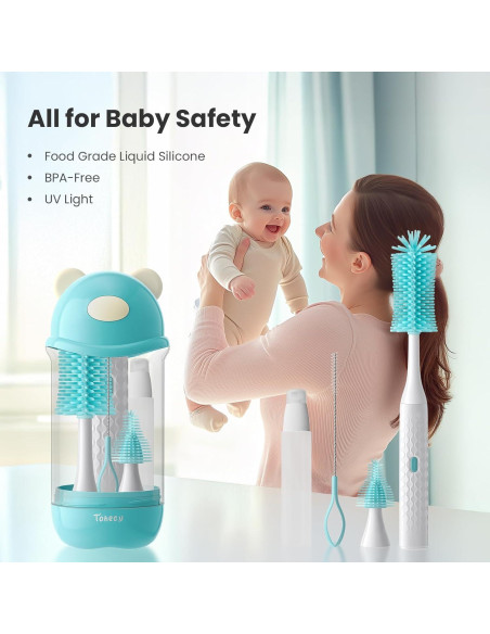 Limpiador de Botellas Eléctrico Tohecu con Cepillo y Dispensador