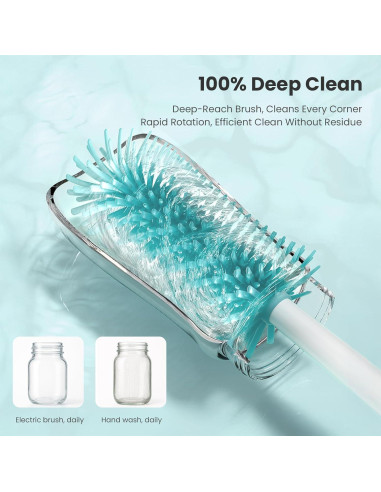 Limpiador de Botellas Eléctrico Tohecu con Cepillo y Dispensador