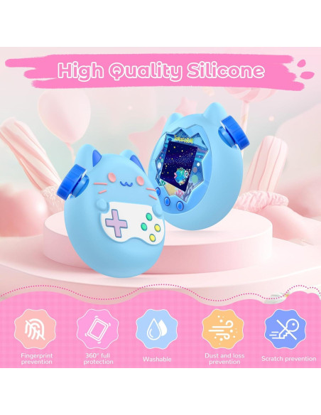 Funda Protectora KONXISA para Tamagotchi Paradise - Silicona Azul