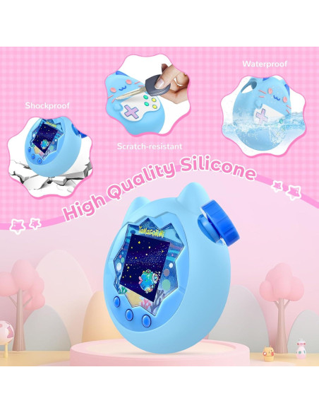Funda Protectora KONXISA para Tamagotchi Paradise - Silicona Azul