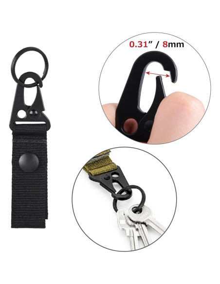 Cadena de Llavero Táctica Azarxis con Clip y Gancho 4 Pzas