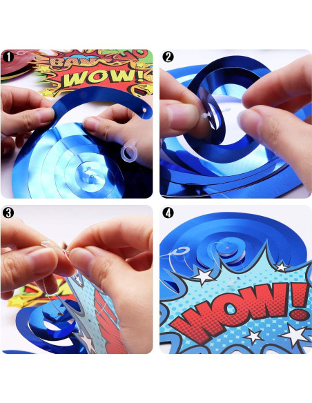 Decoraciones de Fiesta de Superhéroe Gifts&Party - 30 Espirales Colgantes