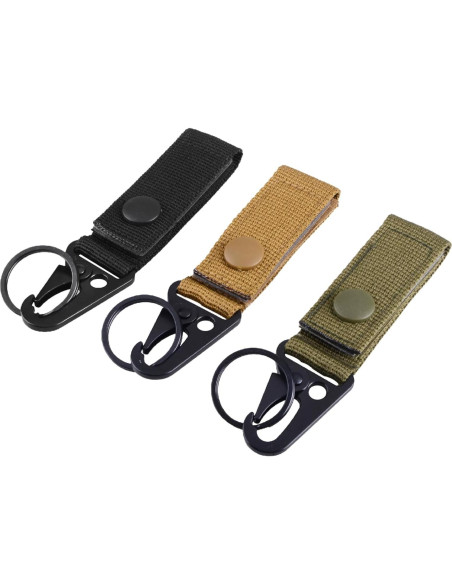 Cadena de Llavero Táctica Azarxis con Clip y Gancho 4 Pzas