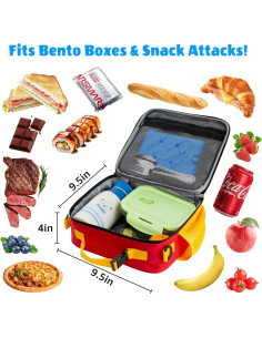 Bolsa de Almuerzo Aislada ZBJZJM Tricolor para Niños 24x24x10cm 2