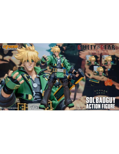 Figura de acción Storm Collectibles Guilty Gear Sol Badguy Verde