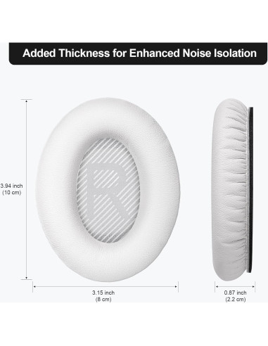 Almohadillas de Repuesto Auriculares Bose QC-35 y QC-35 II Blancas