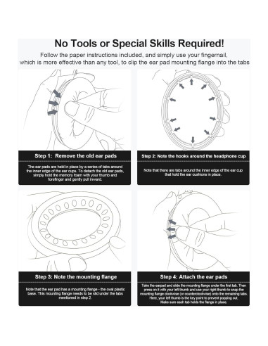 Almohadillas de Repuesto Auriculares Bose QC-35 y QC-35 II Blancas