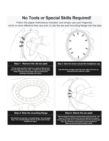 Almohadillas de Repuesto Auriculares Bose QC-35 y QC-35 II Blancas