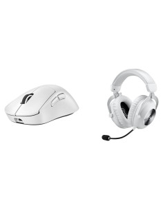 Mouse Inalambrico para Juegos Logitech G Pro X Superlight 2 + Auriculares G Pro X 2 - Blanco