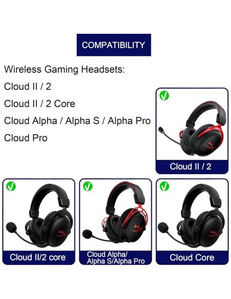 Clamps de bisagra LYSvvx para HyperX Cloud Alpha Izquierda