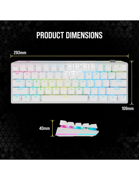 Teclado Mecánico Inalámbrico Corsair K70 PRO Mini 60%