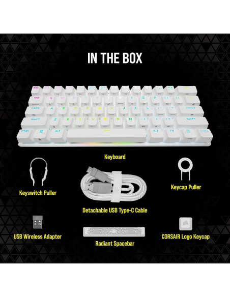 Teclado Mecánico Inalámbrico Corsair K70 PRO Mini 60%