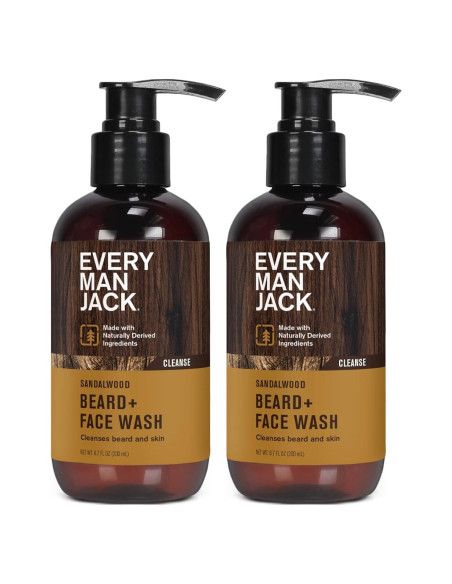 Every Man Jack Lavado de Barba Madera de Sándalo 2 Pack