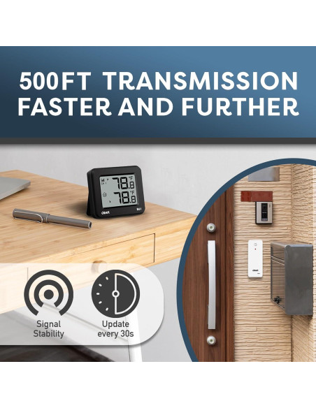 Termómetro Inalámbrico Interior Exterior OBET B61 150m Negro