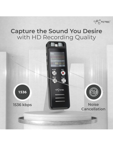 Grabadora de Voz Digital TCTEC 96GB con Reducción de Ruido