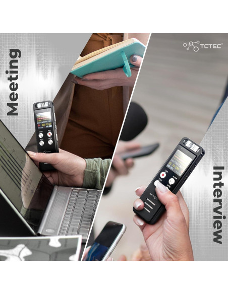 Grabadora de Voz Digital TCTEC 96GB con Reducción de Ruido