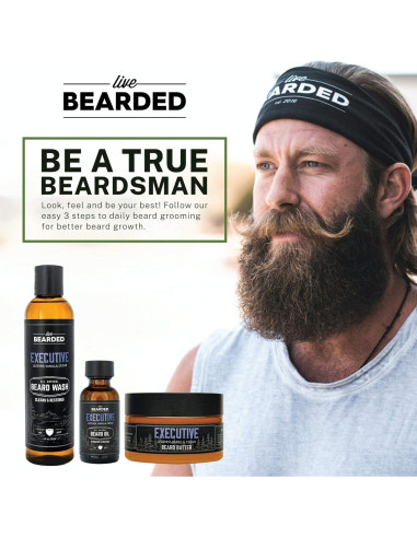 Kit Cuidado Barba Live Bearded - Lavado, Aceite, Mantequilla