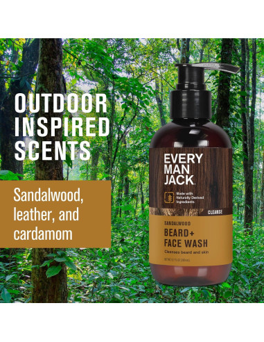 Every Man Jack Lavado de Barba Madera de Sándalo 2 Pack