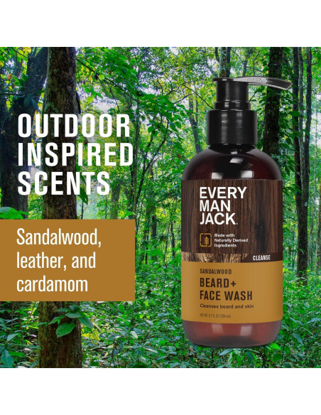 Every Man Jack Lavado de Barba Madera de Sándalo 2 Pack