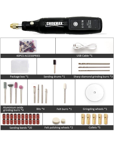 Herramienta Rotativa Inalámbrica CHOKMAX 3.7V 42 Accesorios