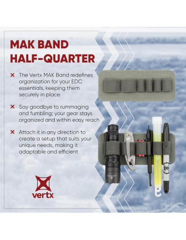 Organizador Táctico EDC Vertx MAK Band Half-Quarter Gris