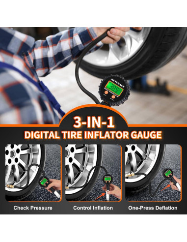 Medidor de Presión de Neumáticos Digital METOWARE 0-250 PSI