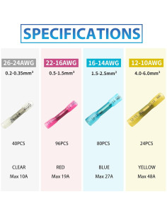 Kit de Conectores de Crimpado de Calor Retráctil Oiojuct 240 Pzs 2