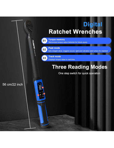 Llave de Torque Digital PUIBERS 1/2" 5-340Nm Alta Precisión