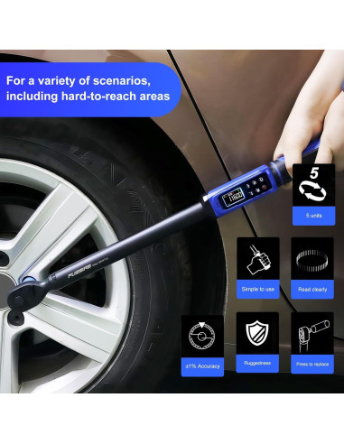 Llave de Torque Digital PUIBERS 1/2" 5-340Nm Alta Precisión