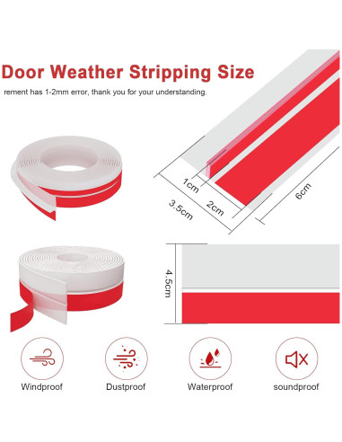 Cinta de Sellado para Puerta BADAO TPE 11m Transparente