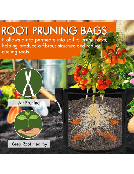 Bolsas de Cultivo Gardzen 30 Galones Paquete de 6 Tela