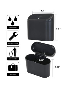 Basurero Colgante CZWL&HG Mini Portátil Impermeable 1.89L 2