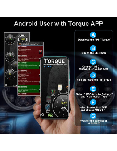 Escáner OBD2 Bluetooth SinoTrack V019 Diagnóstico Automotriz