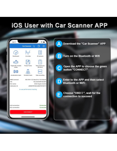 Escáner OBD2 Bluetooth SinoTrack V019 Diagnóstico Automotriz