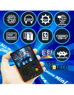 Miyoo Mini V4 Consola de Juegos Portátil 2.8" IPS 64GB 2