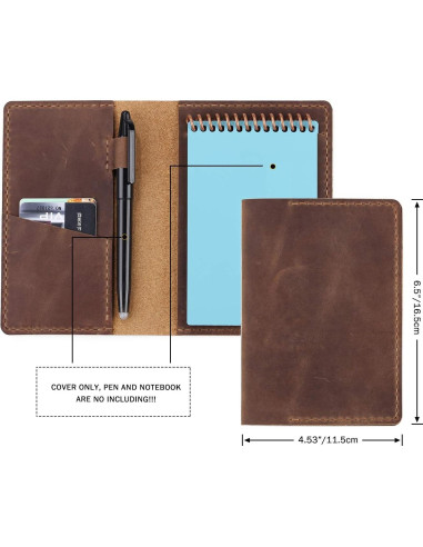 Cubierta de Diario de Cuero Robrasim Mini 8.9x14 cm Marrón