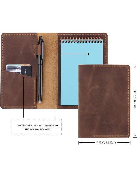 Cubierta de Diario de Cuero Robrasim Mini 8.9x14 cm Marrón