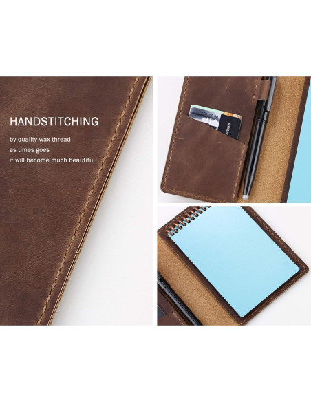 Cubierta de Diario de Cuero Robrasim Mini 8.9x14 cm Marrón