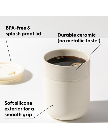 Taza Cerámica W&P Porter 12 Onzas Terrazzo Crema Reutilizable